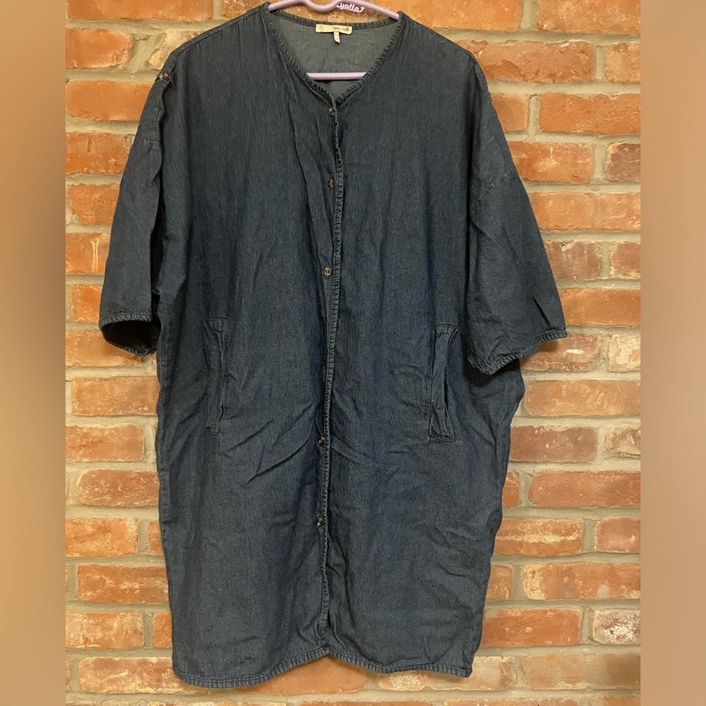 OAK + FORT trendy denim cocoon dress